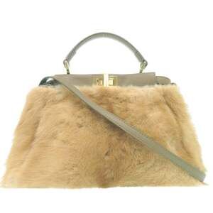 Excellent condition Fendi Peekaboo Mini 2-way handbag 8BN244 S8HC-199-10429 m...